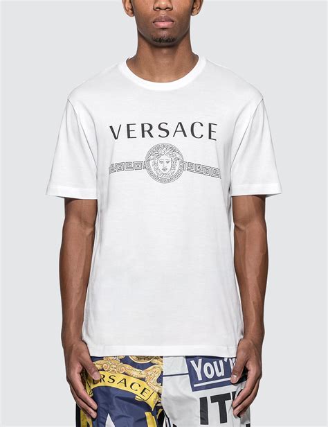 vintage black designer shirt versace with white lettering|Versace shirt price.